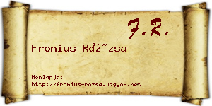 Fronius Rózsa névjegykártya