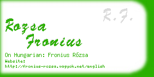 rozsa fronius business card